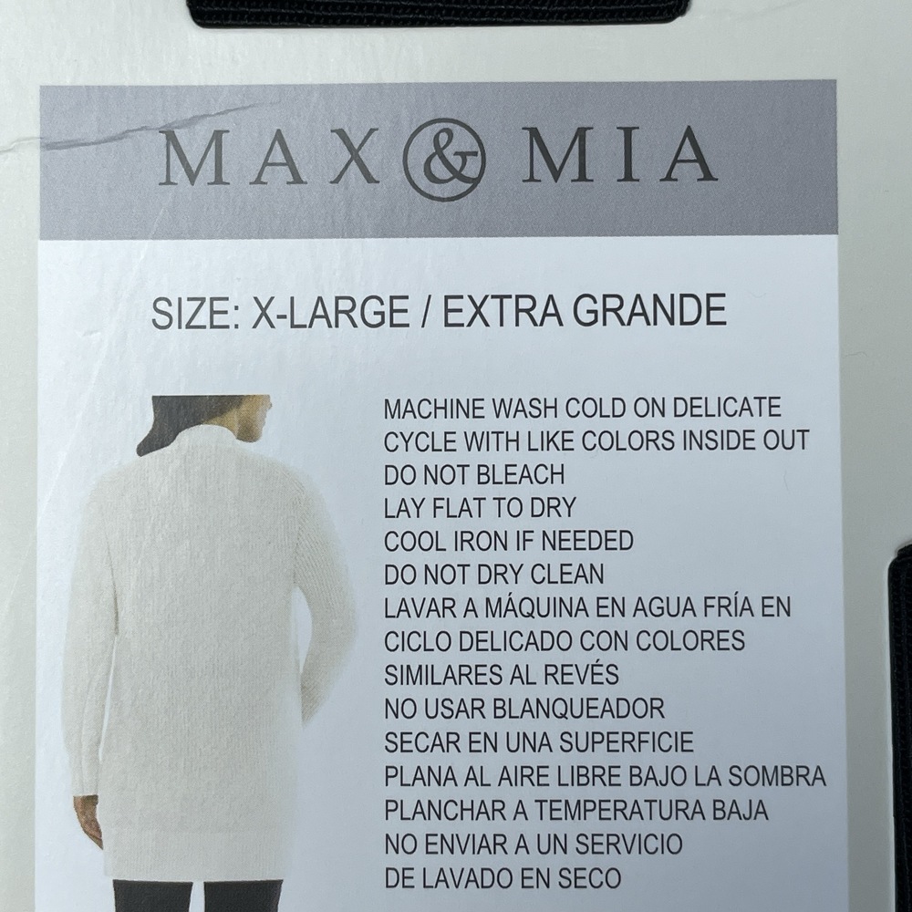 Max & Mia Women's XL Cardigan Ivory Cotton H0605 - Picture 3 of 4